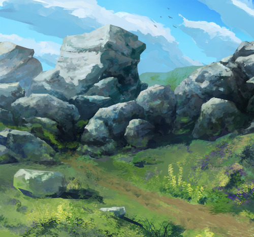 Rock, Colour and Value study.