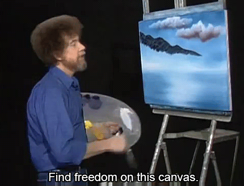 magicalbeautifulkibi:  ive-been-tired:  kuneria:      Bob Ross used to be a drill sergeant but quit because he hated having to shout at people.  