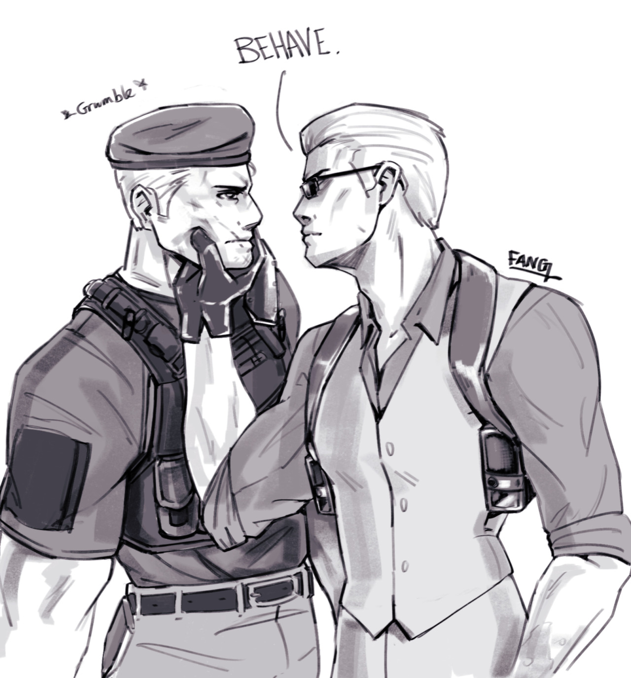 Welcome! — Quick Krauser & Wesker sketch~