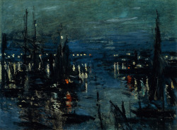 amare-habeo:  Claude Monet (French,  1840 - 1926) Le port du Havre, effet de nuit, N/D Musée Marmottan, Paris, France via intimate-gallery 