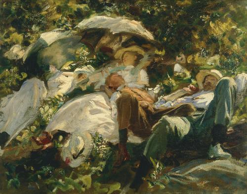 vizuart:John Singer Sargent, Group with Parasols, 1905