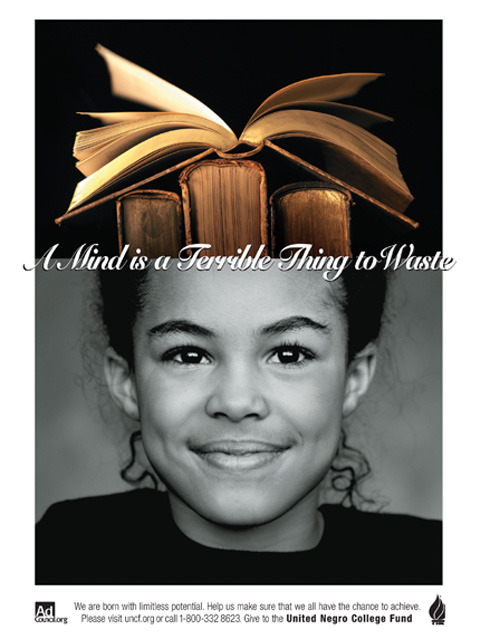 bookpatrol:  Ad for the United Negro College Fund