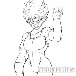 aceliousarts:a request I did during the stream of majin girlgeta.