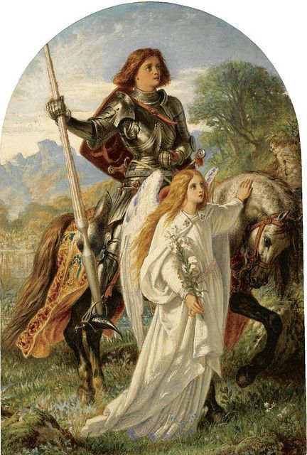 Sir Joseph Noel Paton ~ Scottish Painter, 1821-1901  ~Sir Galahad and the Angel~