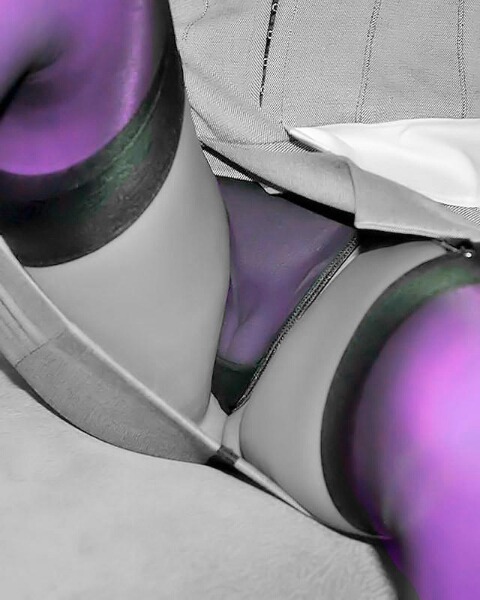 fancycolorart: Purple stockings upskirt