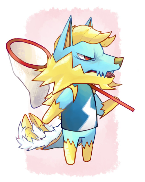 chesisbest:  Zinogre the cranky villager is done!  I thought the lightning shirt would suit him