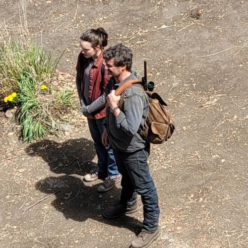 hbothelastofus: Pedro Pascal and Bella Ramsey on the set of The Last of Us jaimep007 | Instagram