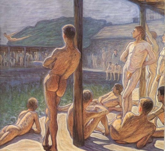 gayartists: In Navy Bathing Hut (1907), Eugene Jansson