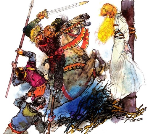 mun-sal-vache:King Arthur, illustrated by James Riordan