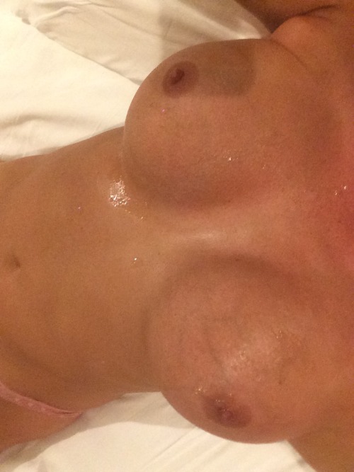 bbg2013:  Mmmmmm Just a little cum on my tits…..