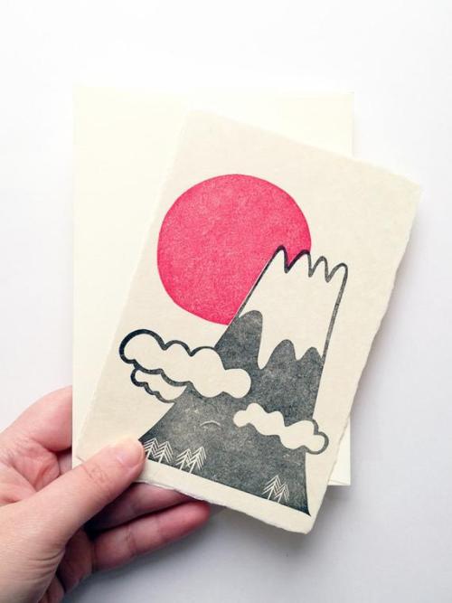 Mount Fuji and Sunrise Greeting Card //talktothesun