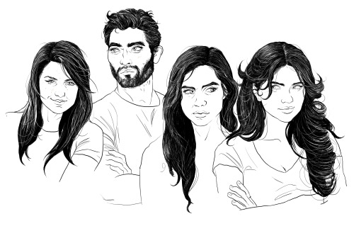 miserapple:some hale kids minus death i drew a long time ago and never finished.