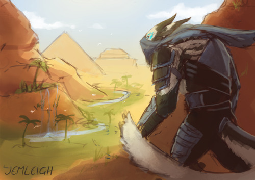 quick rough sketch of my ranger in the desert because PATH OF FIRE HYPE! the expansion looks AMAZING