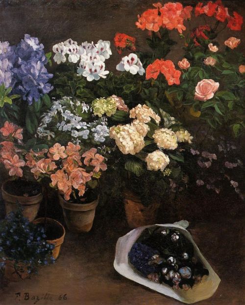 Study of Flowers - Jean Fredéric Bazille 1866Impressionism