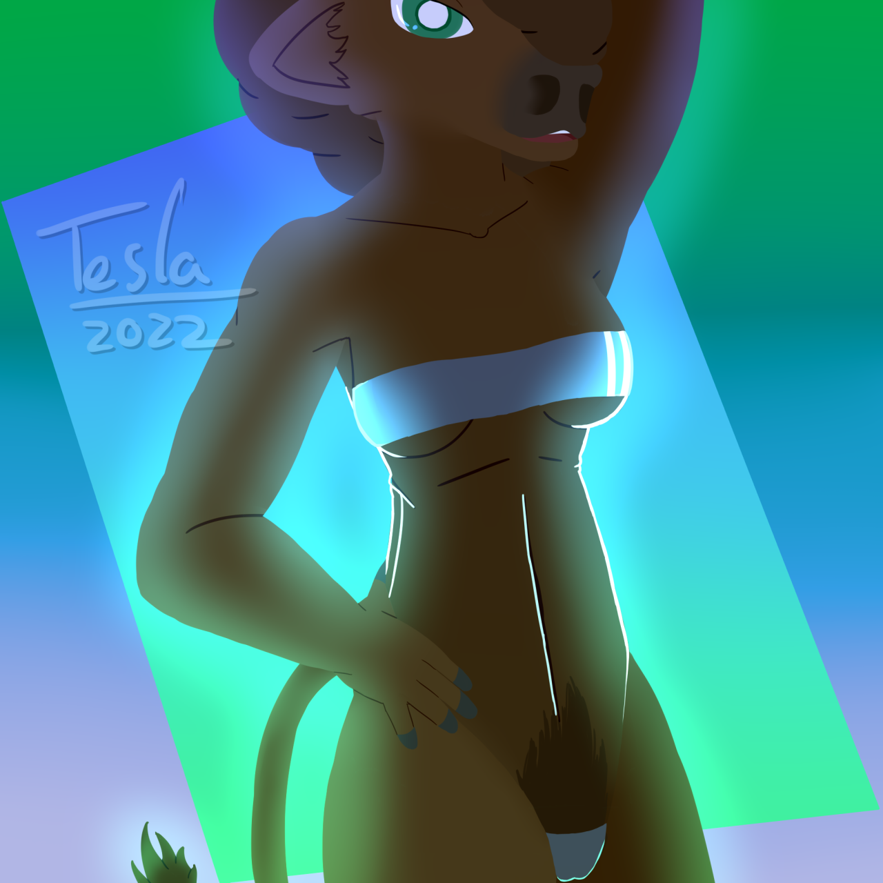 A quick one after work, I really wanted to do this meme and here it is! #furry#anthro#digitalDrawing#grisswimsuit