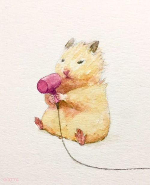 headspacedad:boredpanda:Japanese Artist Depicts The Typical Life Of His Pet Hamster, And The Result 