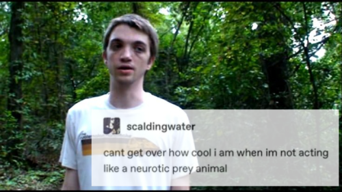 *Looks Over To You Just Absolutely Soaked With Blood* Oh What Hey Man How Are U?? The Blood? Nothing