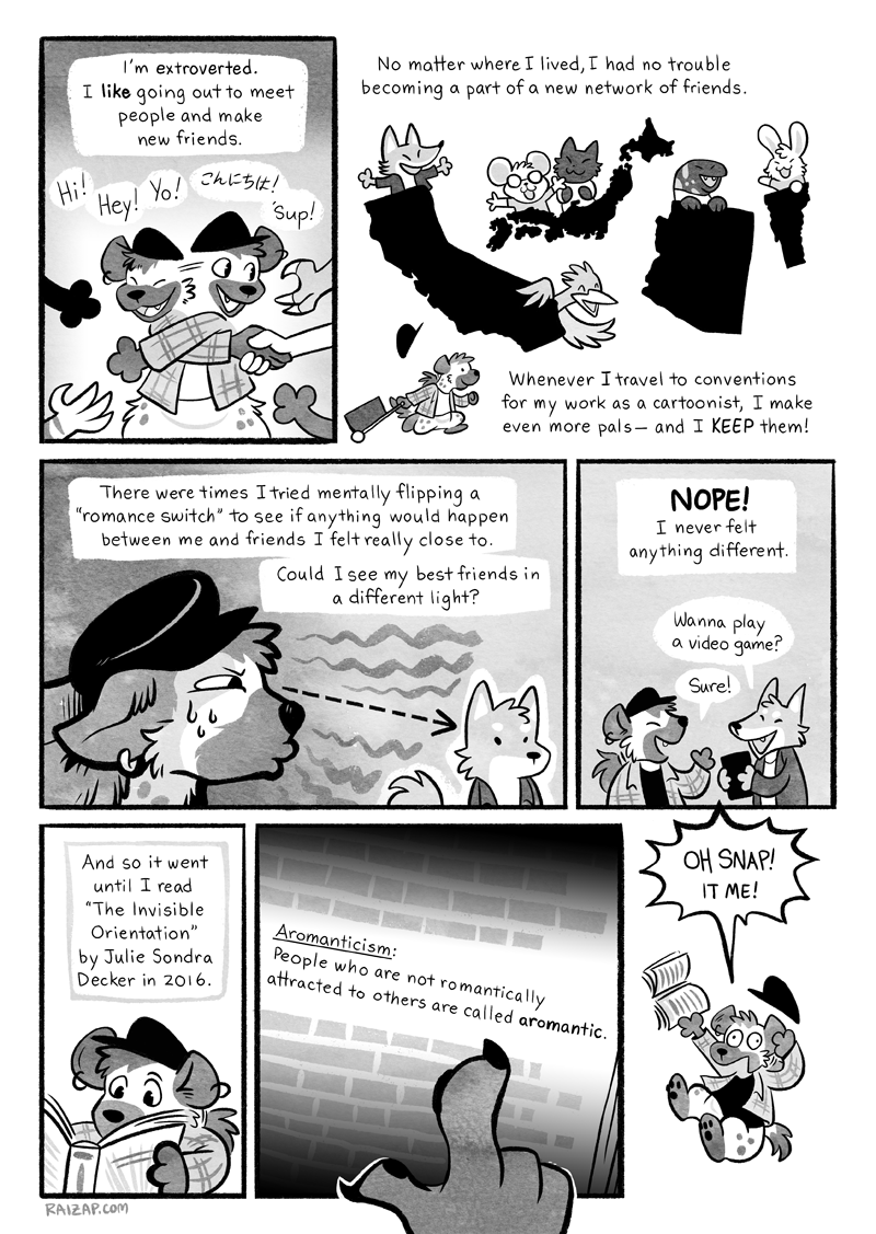 hyenafu: Here’s a comic I made about identifying as asexual and aromantic! I made