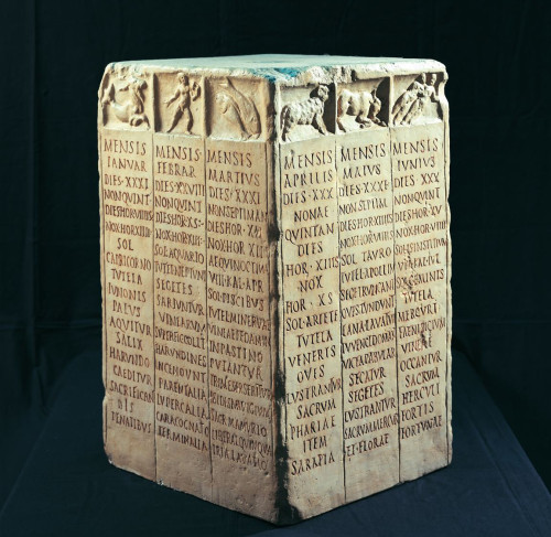 museum-of-artifacts:Roman Farmer’s calendar. Rome, Museo della Civiltà Romana, inv. M.C.R. n. 3485 E
