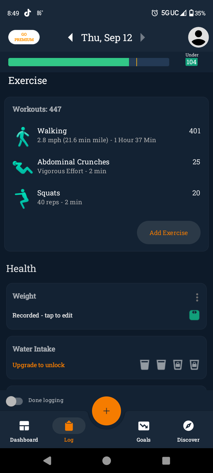 Exercise Stats: 40 Squats, 20 Crunches, And 10 Pushups