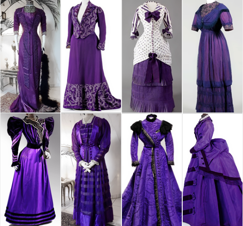 warpaintpeggy:some of my favorite vintage dresses        ↳  purple