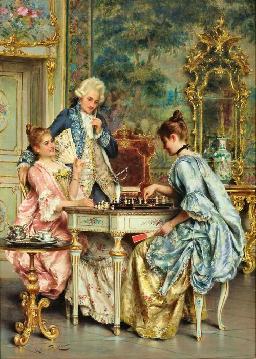 the-garden-of-delights:“The Game of Chess” by Arturo Ricci (1854-1919).