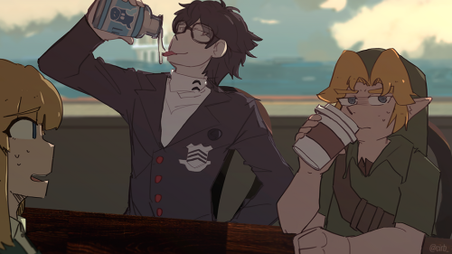 old commission!it’s joker and young link with their traditional drinks of choice&ndash;but wait&hell