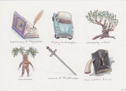 hannahbpacious: √ Harry Potter Inspired Illustrations A series of “artifacts” from