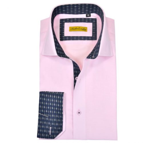  MEN PINK SHIRT SLIM FIT SHIRT 