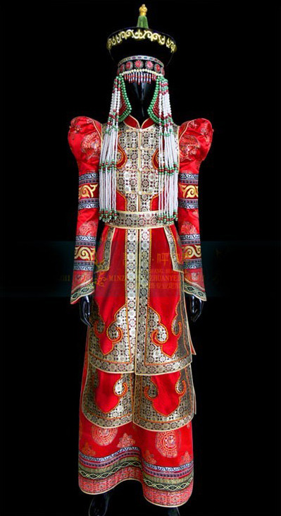 Mongolian costumes and couture1. Mongolian dress, Show of Chinese Ethnic Minorities, Hohhot City, Ch