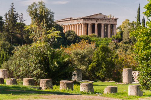 via-appia:Views of the Temple of Hephaestus or Hephaisteion (earlier also called the Theseion) from 
