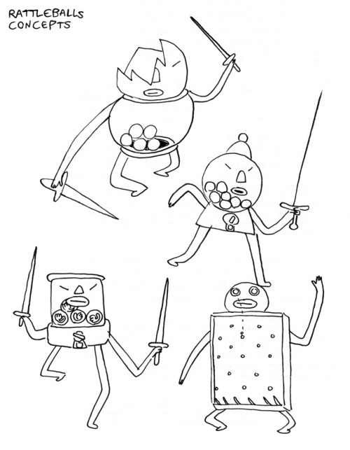 Rattleballs concept drawings by Pendleton Ward Rattleballsconcepts by storyboard artist/writer Andy Ristaino Grass Sword concepts by Adam Muto