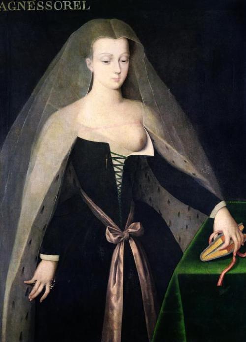 Anonymous 16th century painter, after Jean Fouquet, Portrait of Agnès Sorel, mistress of king