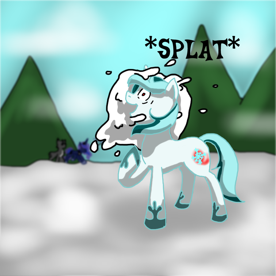 questionthecorps:  Snow Flare:&ldquo;Oww…&rdquo; Princess Luna:&ldquo;Oh