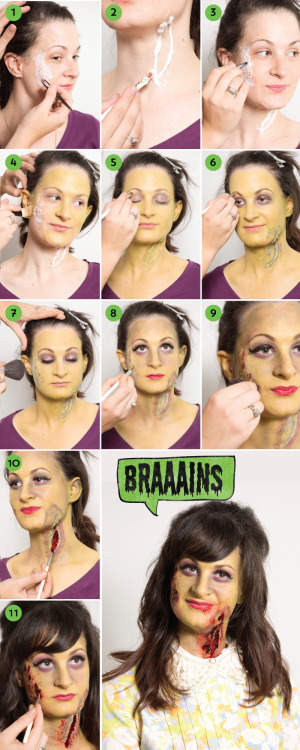 Get ghoulish with our gruesomely glamorous zombie makeup tutorial on the blog!