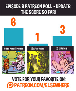 Here’s an update on the currently running poll on Patreon to choose the story of the next comic! You can still get your votes in, I’ll be counting them this SUNDAY.&gt;&gt; To review the choices and vote, check Elsewhere on Patreon!