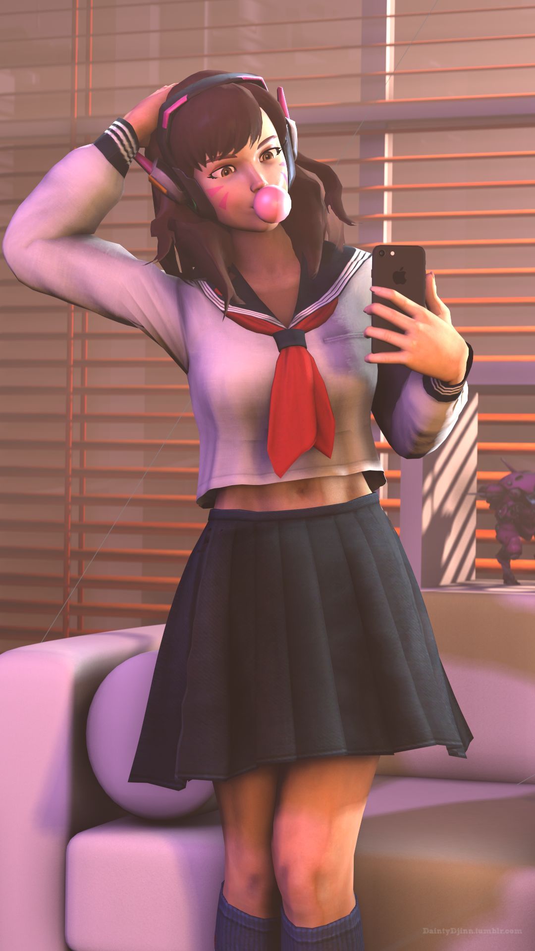 Sexy schoolgirl D.Va