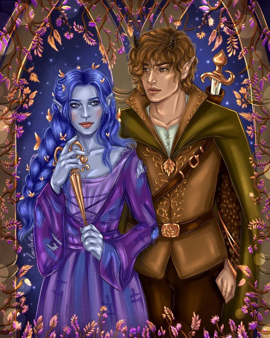 Wren and Oak from The Stolen Heir, by _lauilustra_