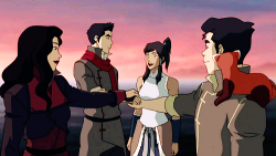 furuyasmiyuki:  LOK meme [favorite group]: Team AvatarKorra: I’m the worst avatar ever! I just feel… alone.Asami: No, that’s nonsense, you are amazing! Mako: Yeah, and remember, Aang hadn’t mastered all of the elements when he was battling the