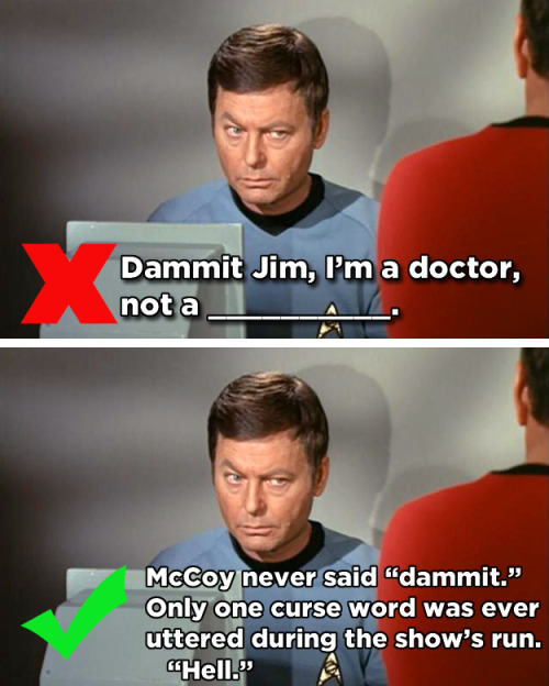 ivyarchive: buzzfeedgeeky: Famous Movie Liners You’ve Been Quoting Wrong For Years.