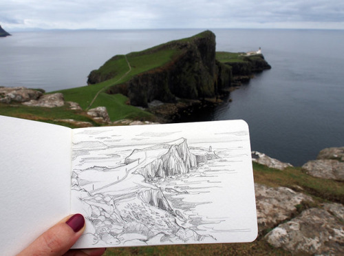 Roadtrip in SCOTLAND - Travel sketches :1. Neist Point - Stunning cliffs and lighthouse at the most