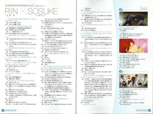 aitaikimochi:  Finally was able to read the SouRin interview from the Volume 2 DVD (thank you for finding the scan, godatekou!) SOUSUKE IS SO CUTE IN THIS GAH!Character Interview Vol. 2Rin X Sousuke Today from the Samezuka Academy we have Rin Matsuoka