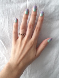 pastel-velvet:  I did my nails last night