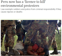 nativenews:  Peru Legalizes Murder of Indigenous,