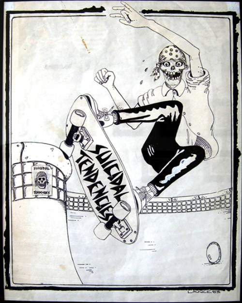 fightti11death: Original 1983 Suicidal Tendencies artwork done by Professional Skater Lance Mountain