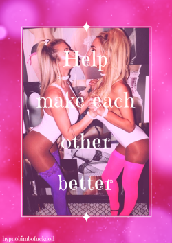 happygirlemilyp: hypdom:   hypnobimbofuckdoll:   Good girls help Master train their friends.   😊💖😊💖😊💖 I need more bimbo friends !!  