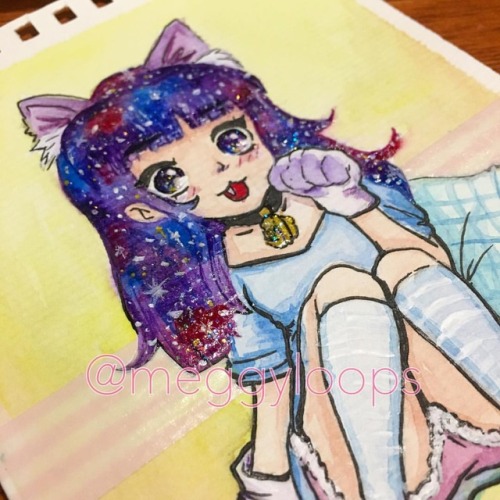 Galaxy hair cat girl, 2016