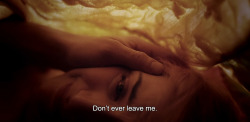 2003-jpg:  anamorphosis-and-isolate:  ― Eternal Sunshine of the Spotless Mind (2004)“Don’t ever leave me.”  Inseparados