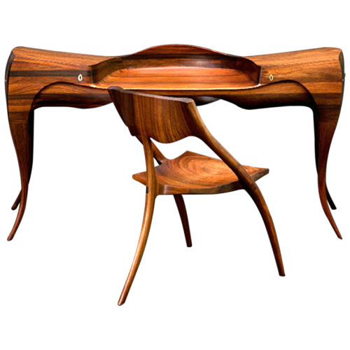 sofauxreal:One of the greatest sets of American studio/craft furniture, by Wendell Castle. This desk