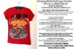 sleepingwiththekings:  sleepingwiththekings:  HUGE GIVEAWAY TIME!!!!!!Details below. So I’m doing this giveaway for my followers for CHRISTMAS!  First things first : NONE of the pictures here are mine, they are from the sellers I am buying them off.
